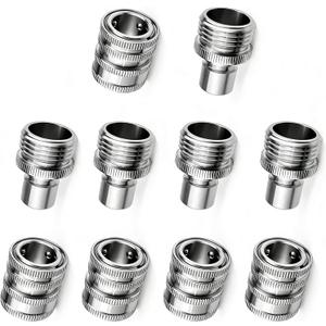 Stainless Steel Garden Hose Quick Connect Fittings Set, 3/4 Inch GHT Quick Connect Hose Fittings, Water Hose Quick Connect Fittings, Quick Release Connectors for Hoses and Sprayers (5PCS)