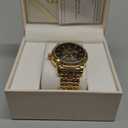 OLEVS Mens Automatic Watch Skeleton Diamond Luxury Mechanical Self Winding Dress Wrist Watch Waterproof Luminous (G9901: Gold band & Black dial)