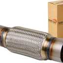 Exhaust Flex Pipe Universal Type 100% Stainless Steel For Heavy Duty and Cars (1 PC, 3.0X8X12)