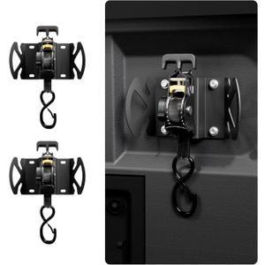 Rotating Integrated Cargo Bed-Mounted Retractable Ratchet Straps Compatible with Ford F150 F250 F350 F450 Accessories 20152026 Tie Down Straps with Swivel Ratchet Boxlink Anchors (Dark Black)