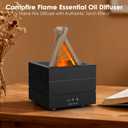 Essential Oil Diffuser, Campfire Flame Fire Diffuser with Remote Control, 280ml Cool Mist Humidifiers for Bedroom, Office, Yoga, Spa, (Black)