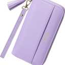 Travelambo Womens Wallet Tassel Bifold Ladies Cluth Wristlet Wrist strap Long Purse