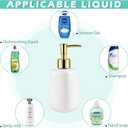 Natheeph Dish Soap Dispenser, Hand Soap Dispenser Ceramic Bottle, Refillable Liquid Great for Kitchen Dish Soap, Hand Soap, Essential Oil & Lotion (Bright White)