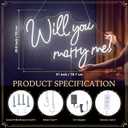 Will You Marry Me Neon Sign 31" x 20.9" Cool White LED Light Up Letters