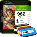 Compatible Ink Cartridge Replacement for HP 962XL. Works for HP OfficeJet Pro 9010, 9012, 9013, 9014, 9015e, 9016, 9018, 9019, 9020, 9025 Printers. 4 Pack (Black, Cyan, Magenta, Yellow)