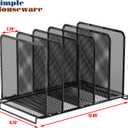 Simple Houseware Expandable 5 Section Upright File Sorter Organizer, Black