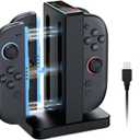 NexiGo Enhanced Controller Charger Compatible with Nintendo Switch 2, Charging Dock for Joy-Pads with Sound Alerts and Charging Indicator, USB Type-C Charging Cable Included