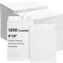 Fuutreo 1200 Counts White Envelopes 6 x 9 Inch Self Adhesive
