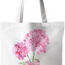 Blue Hydrangea Floral Canvas Tote Bag, Hydrangea Gifts, Summer Girly Floral Flower Shopping Tote Bags