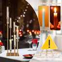 Baquler 2 Pcs 8 Arms Wedding Candelabras, 41.5" Tall Cluster Acrylic Candle Holders Floor Standing Candelabra Centerpieces with Clear Acrylic Shades for Flameless Candle (Gold)
