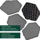 Arcadia Garden Products Set of 4, 16x17 Dark Gray Stepping Stone Fiberclay Pavers, Outdoor Garden Natural Repeatable Pattern Pathway, Faux Stone Decorative Landscaping Walkway