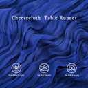 8 Pack Royal Blue Cheesecloth Table Runner 17x108 inch Boho Gauze Cheese Cloth Table Runners for Wedding Party Baby Bridal Shower Home Decor