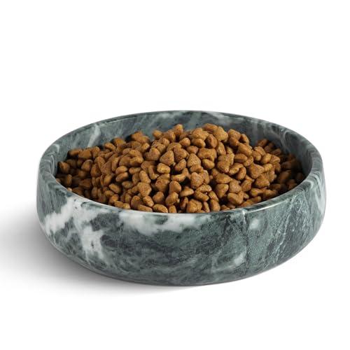 Karibiber Green Marble Dog Bowl, 6lbs Non-Slip,Non-Tipping Heavy Dogs Food Bowl, Large Dog Dish, Weighted Food and Water Bowls for Large Dogs, Natural Marble, Easy to Clean, Holds 6 Cups