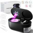 Ultrasonic Retainer Cleaner with Cleaning, Pumping, and Air-Drying Functions, 45kHz Retainer Cleaner Machine, 200ml Denture Cleaner for Dentures, Mouth Guards, Braces, Toothbrush Heads, Jewelry (Deep Black)