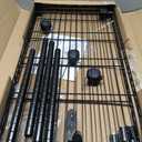 2-Tier Media Shelf Organizer with Adjustable Shelves with 125-lb Capacity Per Shelf, Black Steel Wire Shelving, Storage Rack with Smooth Rolling Locking Casters, 18" X 36" X 20"
