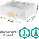 Extra Large White Gift Box White for Presents with Ribbon 19x16x6 Inches Clear Gift Box with Window Magnetic Closure Gift Boxes with Lids, 1 count