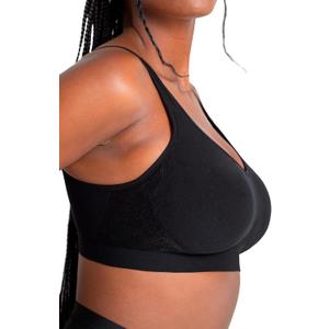SHAPERMINT Bralettes for Women with Support - Adjustable Wireless Support Bra, Full Coverage No Underwire Seamless Bra (Black, XXXL)
