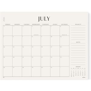 Jotsome Large Desk Calendar 2026-2027, Desk Pad Calendar From Now to June 2027 22x17 inch, Desk Blotter Calendar for Home and Office, Easy Planning (Beige, 17" x 22")