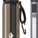 Survimate 5-Stage 0.01m Ultra-Filtration Filtered Water Bottle, BPA-Free Material, NSF/ANSI 42&372 Certified, Portable Water Filter Bottle for Survival, Camping, Hiking, and Emergency Use (22 Ounces, Black)