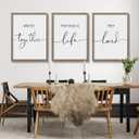 Houmury Framed Set of 3 And So Together They Built A Life They Loved Above Bed Wall Decor Wall Art for Farmhouse Home Bedroom Kitchen Living Room Wood Signs (Brown,12"x16")