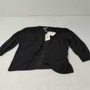 GRACE KARIN Women's 3/4 Sleeve Open Front Cropped Cardigan Summer Lightweight Hollow Out Knit Shrug XL Black