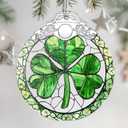 Christmas Ornaments: Stained Glass Ornament, Christmas Tree Ornament, Hanging Ornaments for Home Decor & Xmas Tree Decorations Exquisite Holiday Decor, Gifts & Holiday Present - Shamrock