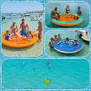CALOBANA Water Hammock Inflatable Round Floating Ring, Lake Floats Raft Island Inflatable Dock Platform for Adults Pool River Beach Party