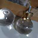 Passage Glass Door Knobs Interior, Round Clear Bubble Crystal Gold Door Knobs for Closet/Hall/Bifold, Satin Brass