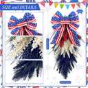 Dingion 2 Pack 20 Inch Patriotic Wreath for Front Door 4th of July Red White and Blue Wreath with American Flag Bow Memorial Day Teardrop Swag Decor for Porch Wall Independence Veterans Day