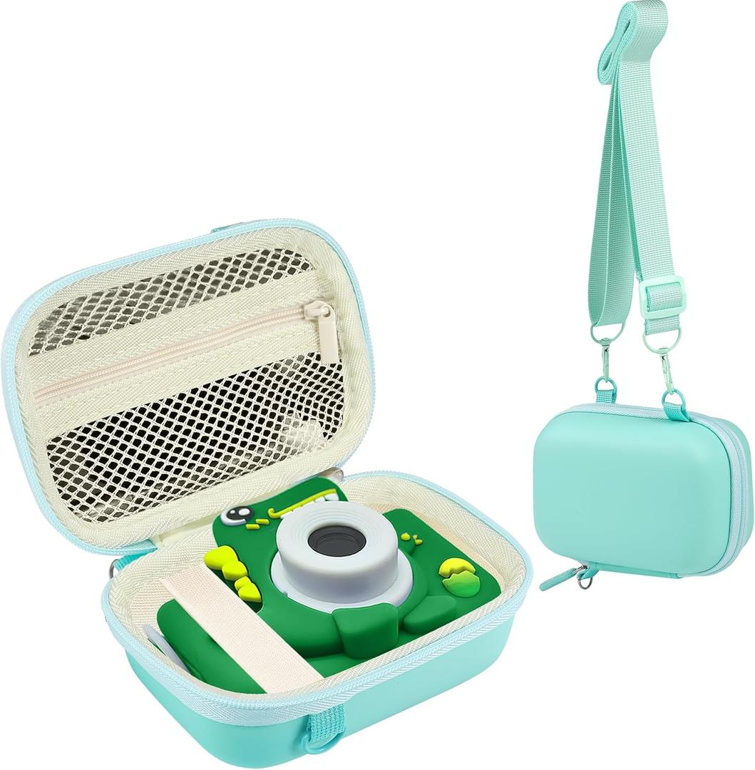 Leayjeen Kids Camera Case Compatible with Goopow/Mgaolo/HOOMOON/Hangrui Kids Camera Toys and Children Digital Video Camcorder Camera,Best Birthday Festival Gift -Green(Case Only)