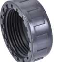 uxcell 1-1/4PT Pipe Fitting Cap, PVC Round Female Thread Hose Connector, for Garden and Outdoor Water Pipes End, Gray 6Pcs