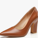 Trary Heels for Women Closed Pointed Toe Chunky Pumps Shoes Women Block High Heels Comfortable Slip-On Dress Office Party Wedding Shoes 3.54" Heel Size 8