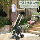 Random Colors Garden Hose Reel Cart, Holds 75-150 Feet of 5/8-Inch Hose, Portable Hose Reel Cart With Wheels,Adjustable Handrail, Quick Hose Connector