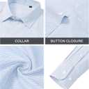 Lion Nardo Mens Dress Shirts Long Sleeve Button Down Shirt Wrinkle Free Stripe Dress Shirt Regular Fit Business Casual Shirts (M)