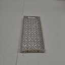 MAONAME White Decorative Tray, Plastic Serving Tray with Handles, Rectangular Moroccan Trays, Long Narrow Trays for Bathroom, Kitchen Counter, 13.8" X 6" X 1.57"