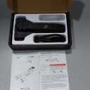 DARKFANG 1450 Lumen Tactical Flashlight with Green Laser Beam Combo, Low Profile Design Rechargeable Weapon Light for Picatinny Rail (Black)