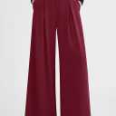 PRETTYGARDEN Womens Wide Leg Trousers 2026 Elastic High Waisted Dress Pants Pleated Slacks Flowy Business Work Palazzo Pants (Red, L)