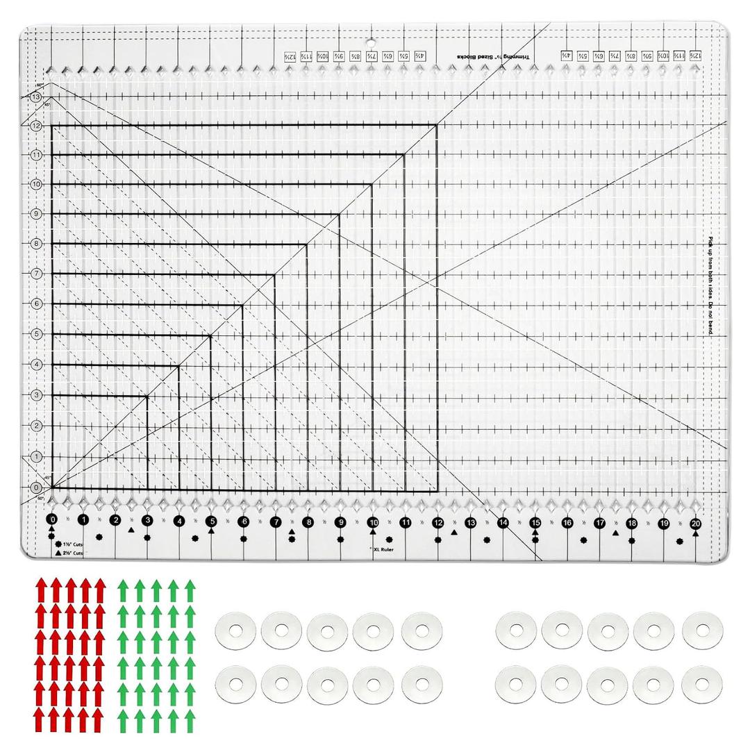 Upgrade Clear Stripology XL Slotted Quilting Ruler, 17-3/4" x 22"