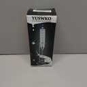 YUSWKO Silver Rechargeable Milk Frother for Coffee with Stand, Handheld Drink Mixer with 3 Heads 3 Speeds Electric Stirrers for Latte, Cappuccino, Hot Chocolate, Egg