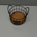 Coffee Pods Holder for Countertop, K Cup Holder Organizer, Sturdy Kcup Storage Basket with Wooden Base, Pods Container for Kitchen Bar Counter Office Desktop (Black)