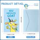 7 x Funny 13th Birthday Card for Teens | Goat & Stick Figure Theme with Teen Slang Humor, Hilarious Greeting Card for Boys & Girls, Fun Gag Gift with Envelope & Sticker