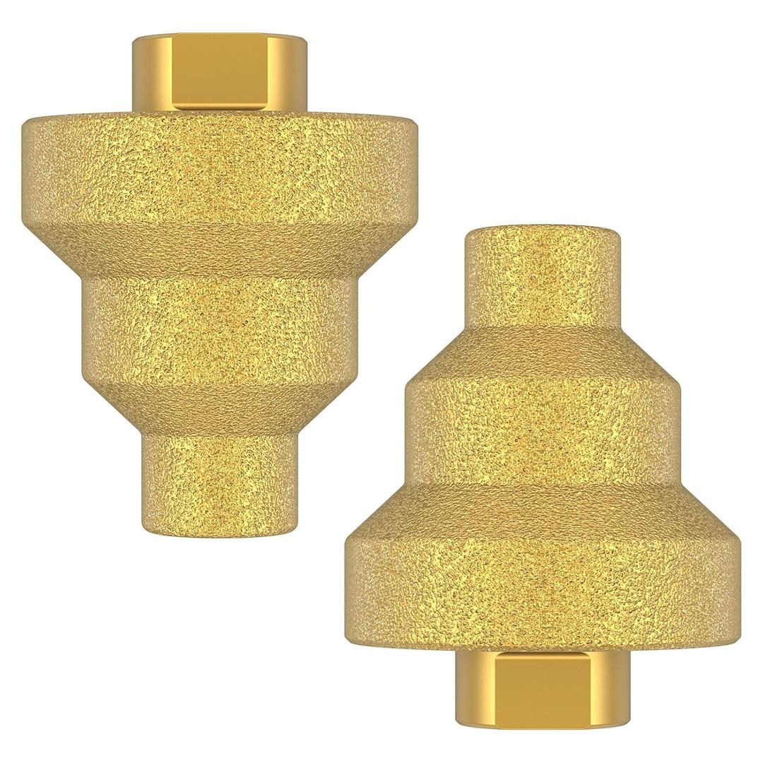 2Pcs Diamond Brazed Step Drill Bit 20mm 35mm 50mm Particles Cone Drill Bit Hole Opener, Thread Cone Diamond Drill Bit, Multi Layer Tapered Reamer for Tile Marble Concrete with Efficient Cutting