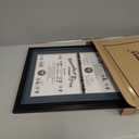 GraduationMall 14x20 Double Diploma Frame, Display 8.5x11 Certificate with Navy over Gold Mat,Tempered Glass,Black with Silver Beads