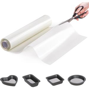 Silicone Baking Mat Roll - Best German Silicone - Non-slip Silicone Pastry Mat, Non-Stick Reusable Air Fryer Linner, Counter Mat, Oven Liner, Freeze Dryer Mat - 12IN x 8FT (White)
