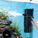 Aquarium Filter Water Flow Adjustable for 20-40 Gallon Fish Turtle Tank 132GPH 4in1 Biochemical Filtration Powerful Submersible Internal Pumps & Filters Keep Freshwater Saltwater Crystal Clear Small