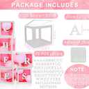 White Transparent Balloon Boxes With 78 Letters, Name Boxes for Baby Shower, Clear Baby Box Blocks Backdrop for 1st Birthday, Bridal Shower, 2026 Graduation Prom Party, Gender Reveal Decoration, 6 PCS
