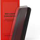 BodyGuardz Red Light Converter Screen Protector  Passive Red Light Therapy for Face - Promotes Better Sleep, Healthier Skin, Reduced Eye Strain  9H Tempered Glass, Easy Install (iPhone 15 Pro)