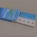 Amazon Basic Care (7-Day) AM/PM Pill Organizer, Vitamin Case, And Medicine Box, Large Compartments, 2 Times a Day, Blue and Clear Lids