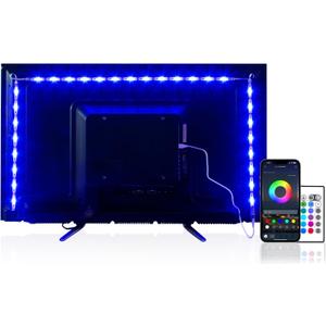 PANGTON VILLA Led Strip Lights 8.2ft for 40-60in TV, USB LED TV Backlight Kit with Remote - 16 Color 5050 LEDs Bias Lighting for HDTV
