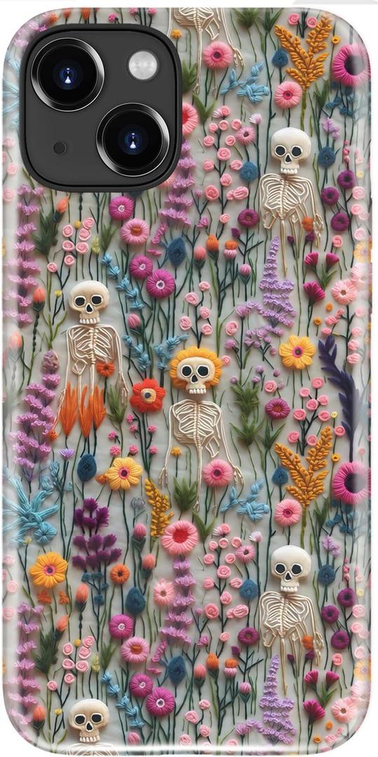 for iPhone 15 Plus Case, Wireless Charging Compatible,Dual-Layer Protection with Stylish Wildflower Design, Soft Silicone + Hard Shell, Cute Chic Phone Cover for Women - Mystic Floral Owlscape